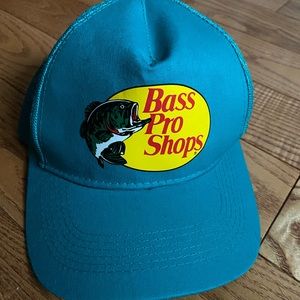 Adult bass pro trucker hat in teal